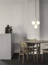 Závesné svietidlo Miira 4, brass/opal