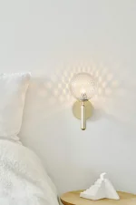 Nástenná lampa Miira, brass/optic clear