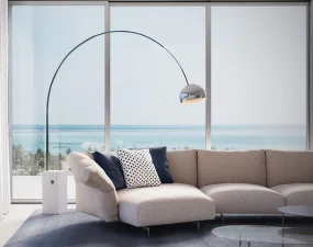 Stojacia LED lampa Arco, steel
