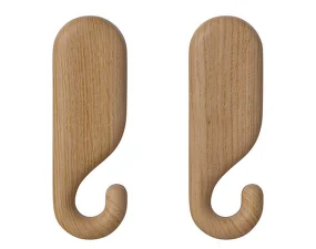 Nástenný vešiak Nob 8.5 cm 2ks, oiled oak