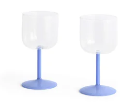 Poháre na víno Tint 2 ks, clear and jade light blue