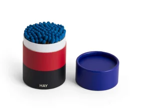 Zápalky Matches Round, cobalt blue, red and black