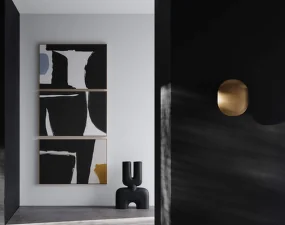 Nástenná lampa Clam, brass