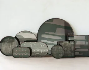 Podnos Second Nature Tray Round XL, moss