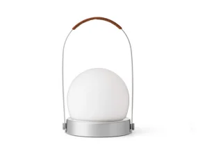 Prenosná lampa Carrie Leather Handle, brushed aluminium