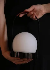 Prenosná lampa Carrie Leather Handle, black