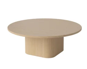 Konferenčný stolík Eida Ø90 H32, white pigmented oiled oak