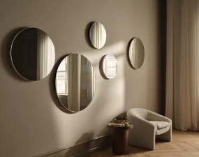 Zrkadlo Vala Round Ø100 cm, lacquered oak