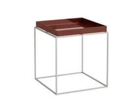 Stolík Tray Table 40x40, chocolate high gloss / silicone coated steel