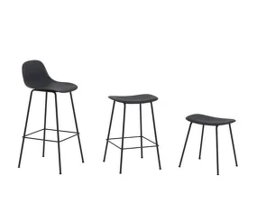Stolička Fiber Stool Tube Base, cognac/black