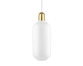 Závesná lampa Amp Large, white/brass