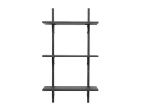 Polica Sector Shelf S/L, dark stained ash/black brass