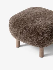 Pouf Little Petra ATD1, oak / Sheepskin Sahara