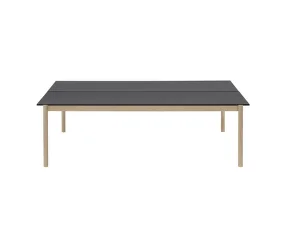 Stôl Linear System Table, Black Nanolaminate/Black ABS/Oak
