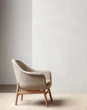 Kreslo Harbour Lounge Chair, natural oak/Bouclé 02