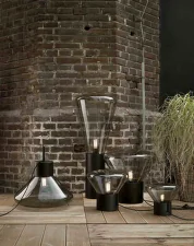 Stolová lampa Muffins WOOD 01 PC849, clear / black stained oak