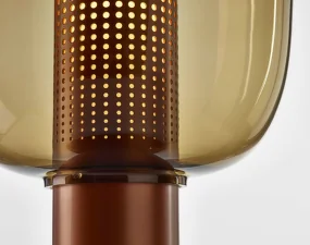 Stolová lampa Bonbori Small PC1164, smoke brown / copper metallic