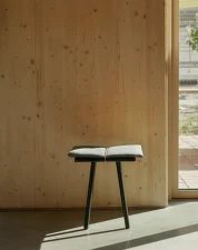 Stolička s podsedákom Georg, light grey / black oak