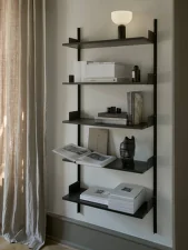 Policová zostava Wall Shelf 1900, black ash/black