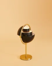 Prenosná stolná lampa Multi-Lite, black semi matt / brass
