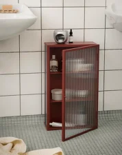 Skrinka Haze Reeded Glass, oxide red