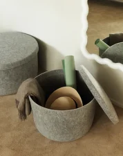 Pouf Hide Storage Small, grey