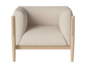 Kreslo Dive White Oak, Monza beige/nature leather