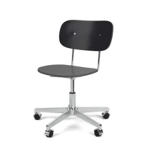 Kancelárska stolička Co Task Chair, polished aluminium/black oak