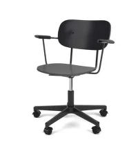 Kancelárska stolička Co Task Chair s podrúčkami, black/black oak