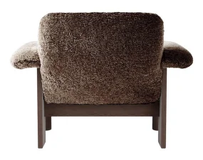 Kreslo Brasilia Low Back, Sheepskin sahara/dark stained oak