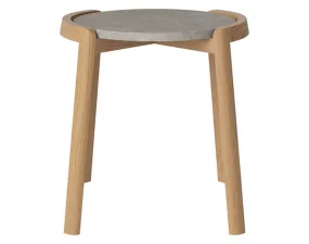 Odkladací stolík Mix Ø46, oiled oak/grigio bottarga marble