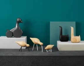 Drevený vtáčik Shorebird, malý, prírodný