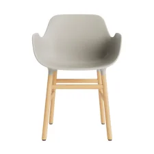 Stolička Form s podrúčkami, light grey/oak