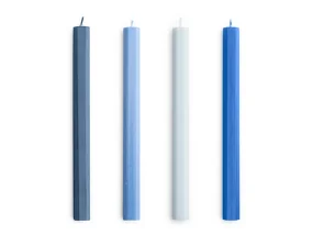 Sviečky Hexagon Candle set 4ks, blues