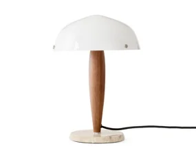 Stolná lampa Herman SHY3, Opal Glass w. Walnut & Cream Marble