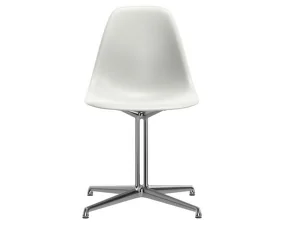 Stolička Eames DSL, cotton white/polished aluminum