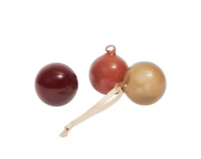 Vianočné banky Glass Baubles S set 3 ks, roseate opaque