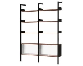 Policová zostava Rombe Konfigurácia E, anthracite/lacquered walnut