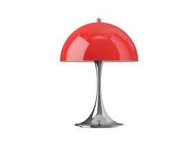 Prenosná lampa Panthella 250, chrome original opal red