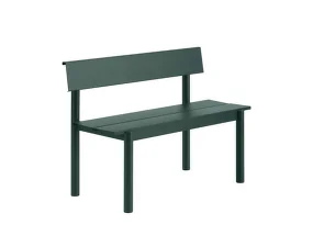 Lavica Linear Steel Bench s opierkou 110 cm, dark green