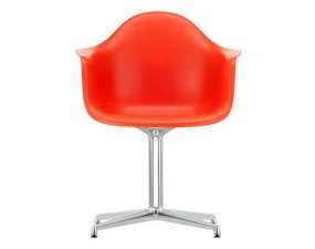 Stolička Eames DAL, poppy red / polished aluminum