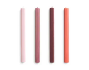 Sviečky Hexagon Candle set 4ks, berry