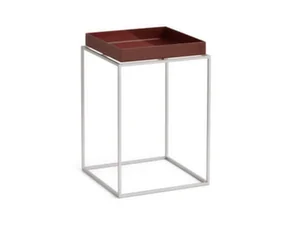 Stolík Tray Table 30x30 High, chocolate high gloss / silicone coated steel