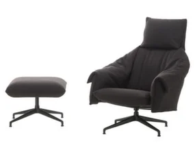 Kreslo Bascule Highback s otomanom, Cento / truffle / black