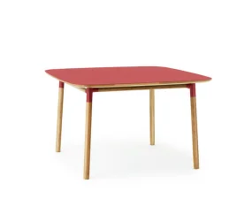 Stôl Form 120x120 cm, červená/dub