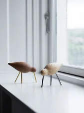 Drevený vtáčik Shorebird, veľký, walnut/brass
