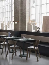 Stolík Linear Steel Café Table 70x70, burnt orange