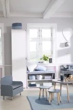 Detská lavica s operadlom a s úložným priestorom Dots, mustard