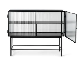 Komoda Haze Sideboard Reeded glass, black
