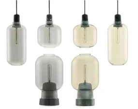 Stolná lampa Amp, smoke/black